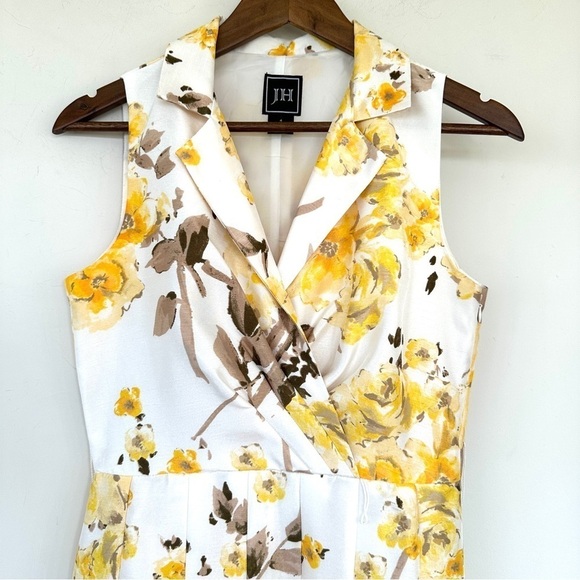 JH fit & flare dress, sleeveless, v-neck, midi length, floral watercolour print - Picture 7 of 16
